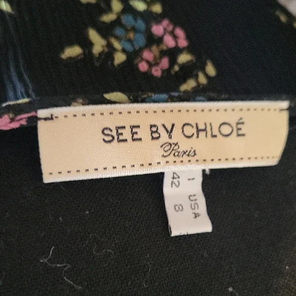See By Chloe Black Camisole with Floral Accents - Picture 2 of 4